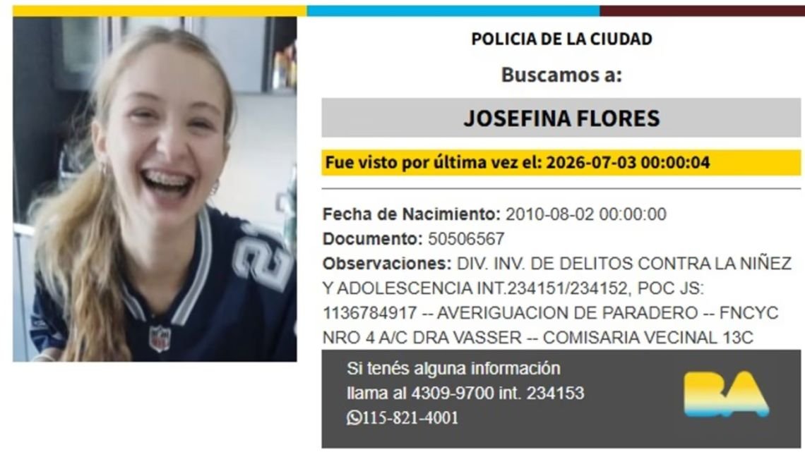 Buscan a la hija de un capitán retirado del Ejército: desapareció tras el partido de la Selección