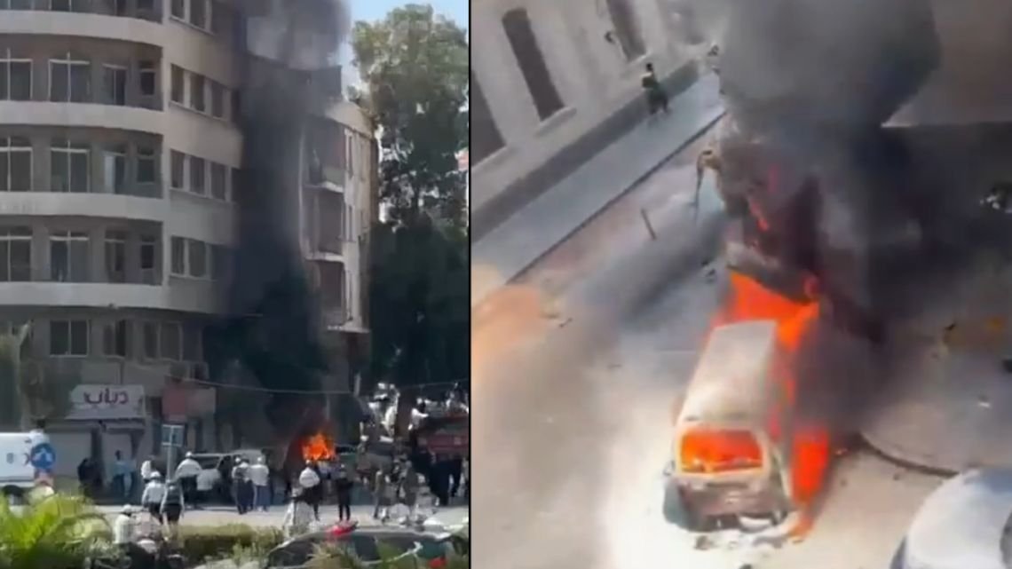Explotaron dos bombas a metros del hotel de Macron durante su visita a Siria: 18 heridos