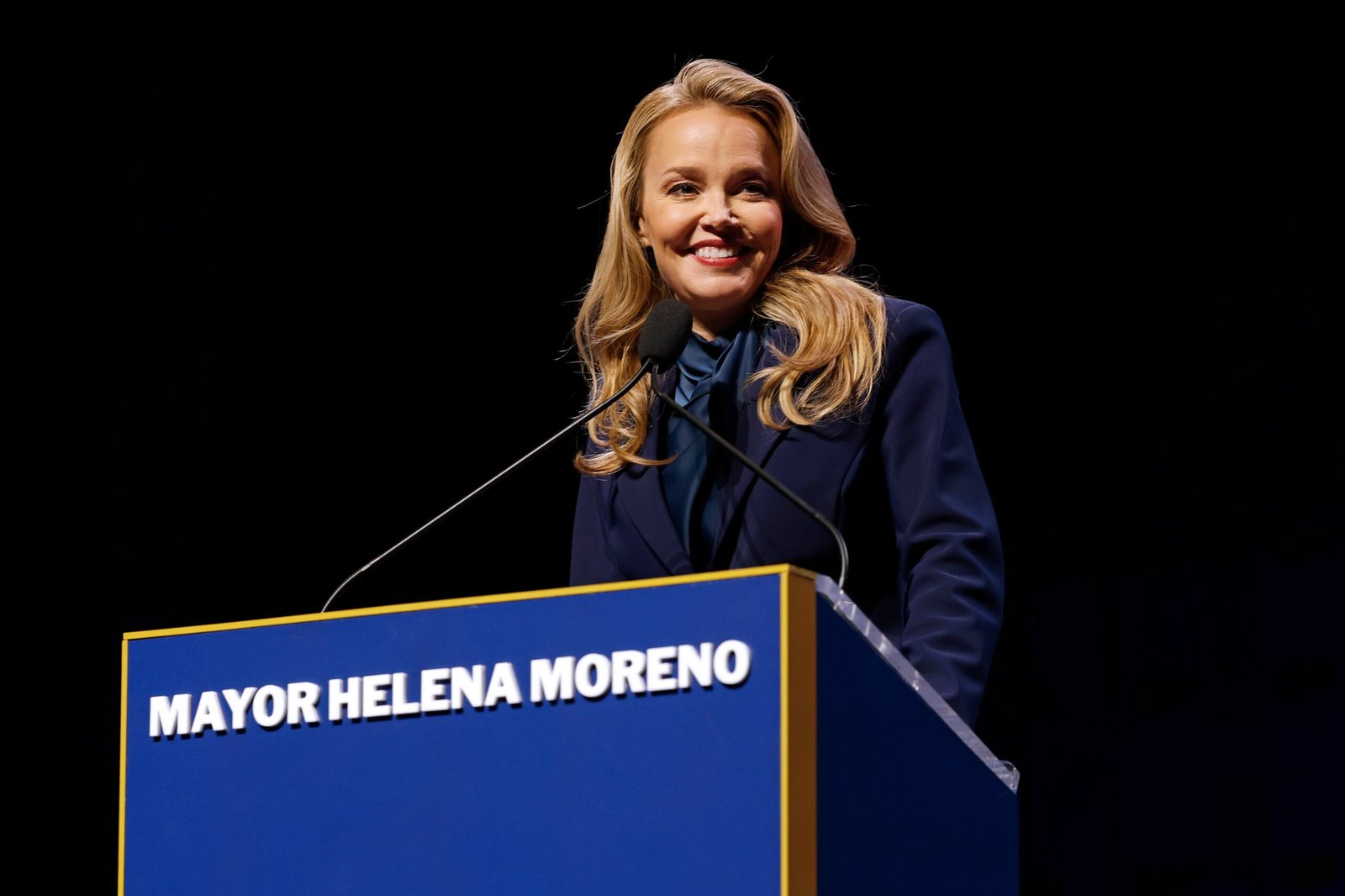 Helena Moreno pronuncia su discurso de toma de posesión, el 12 de enero de 2026 en Nueva Orleans.