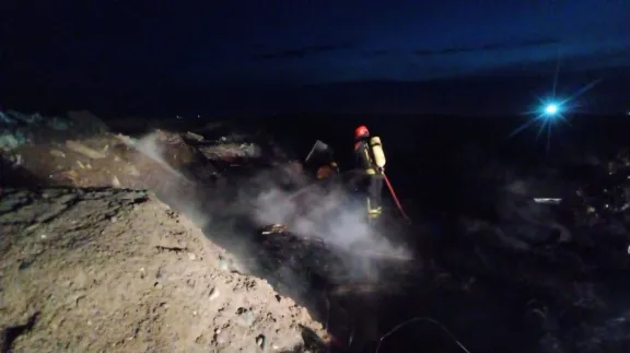 Incendio de residuos en el Girsu de Rawson