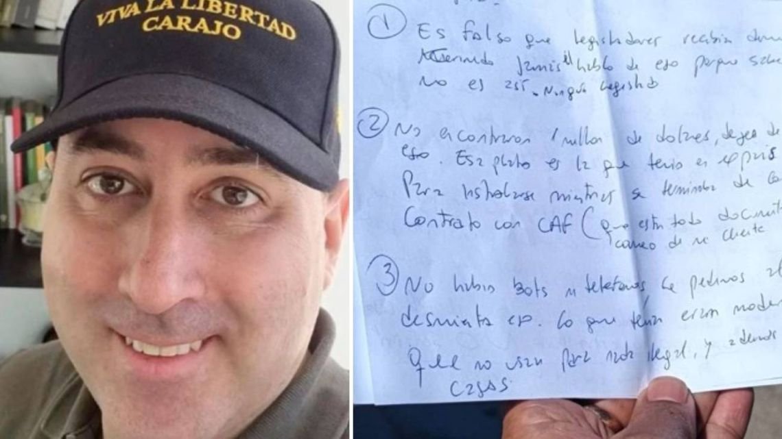 Cerimedo dictó una carta para defenderse: negó que le hayan encontrado un millón de dólares y dijo que nunca quiso huir de Bolivia