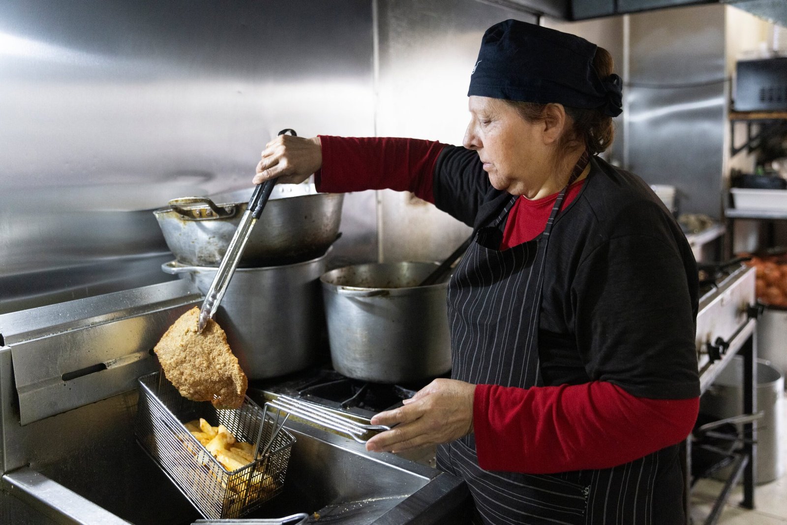 Sandra Escudero, cocinera del restaurante Las Nonas en Buenos Aires, el 4 de agosto.