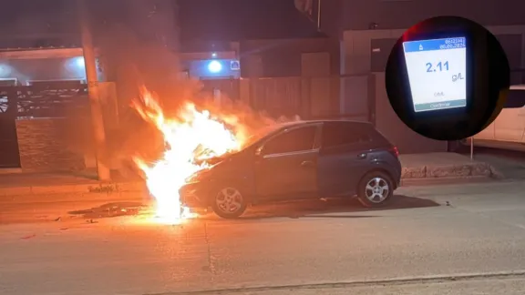Impactó contra una camioneta y desató un incendio en el Quirno Costa