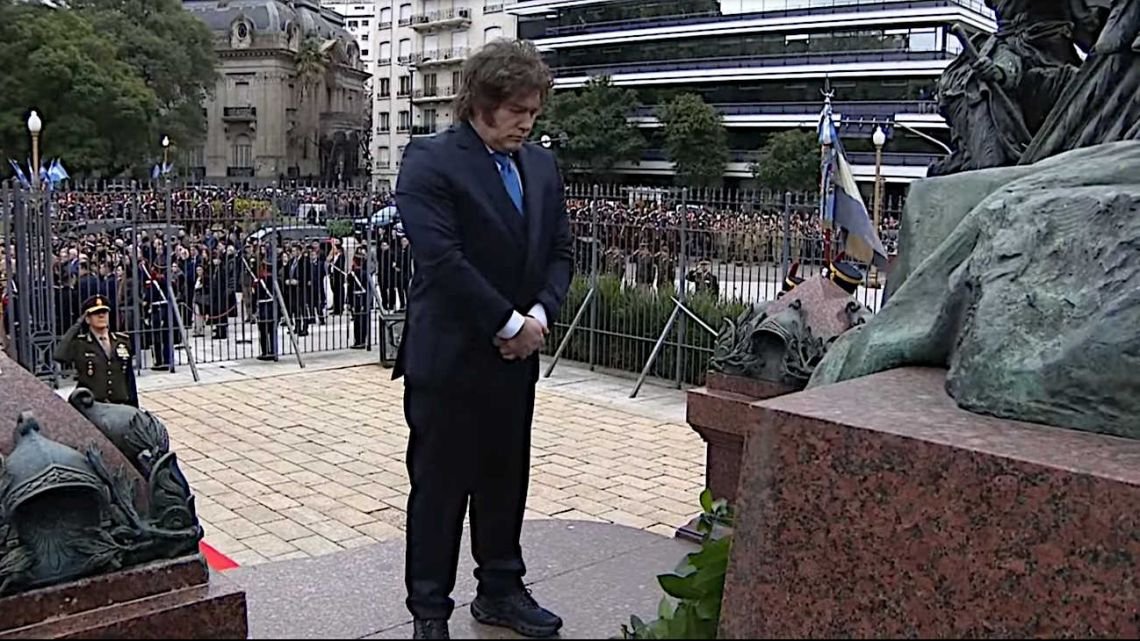 Las frases principales que dejó Milei en el acto por San Martín en Retiro