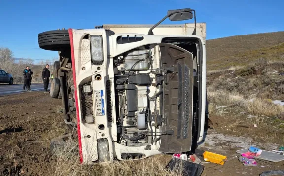 Se le cruzó el acoplado y volcó en la Ruta 3