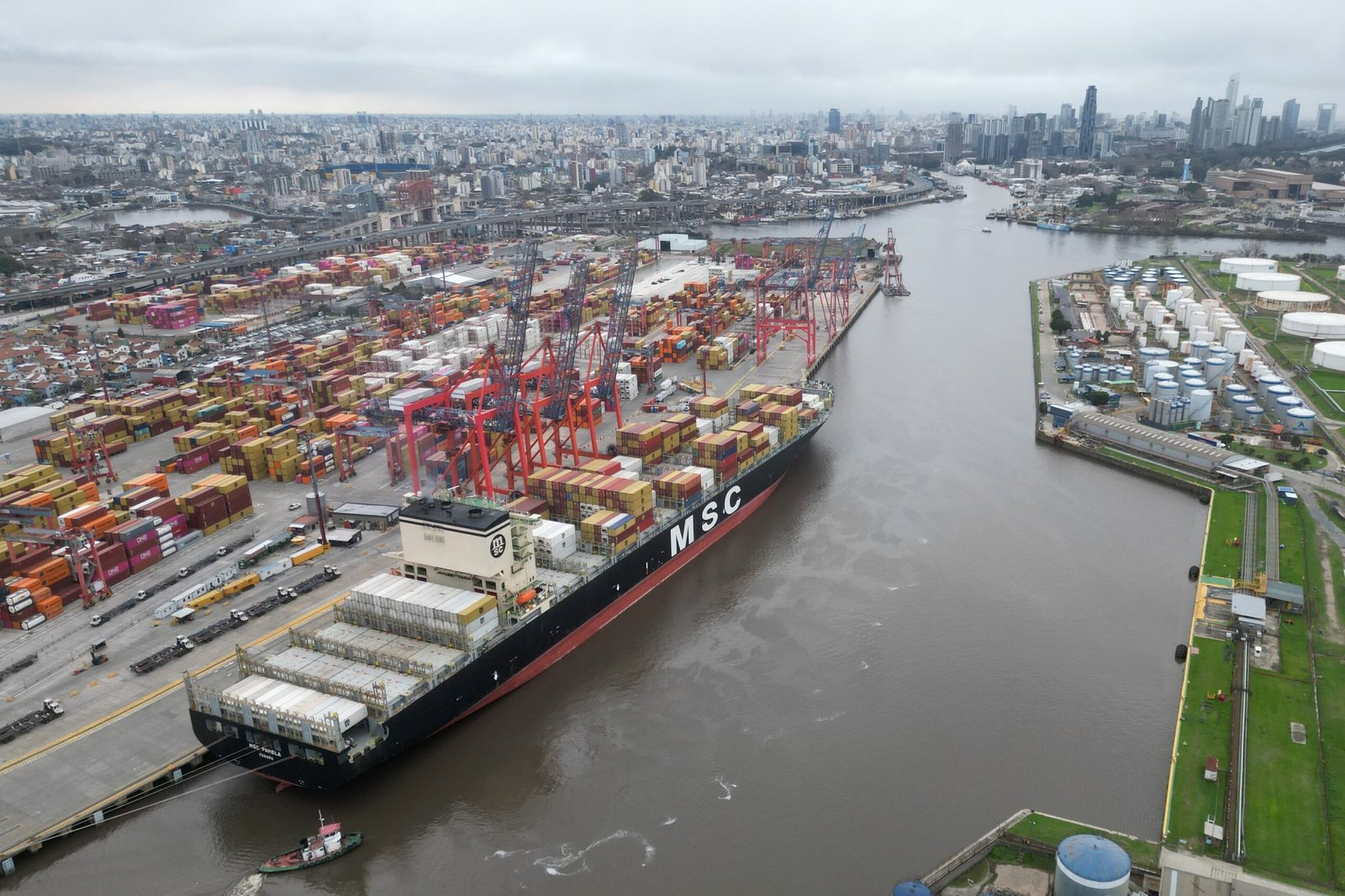 Un centenar de buques cagueros, varados en el puerto de Buenos Aires por una huelga