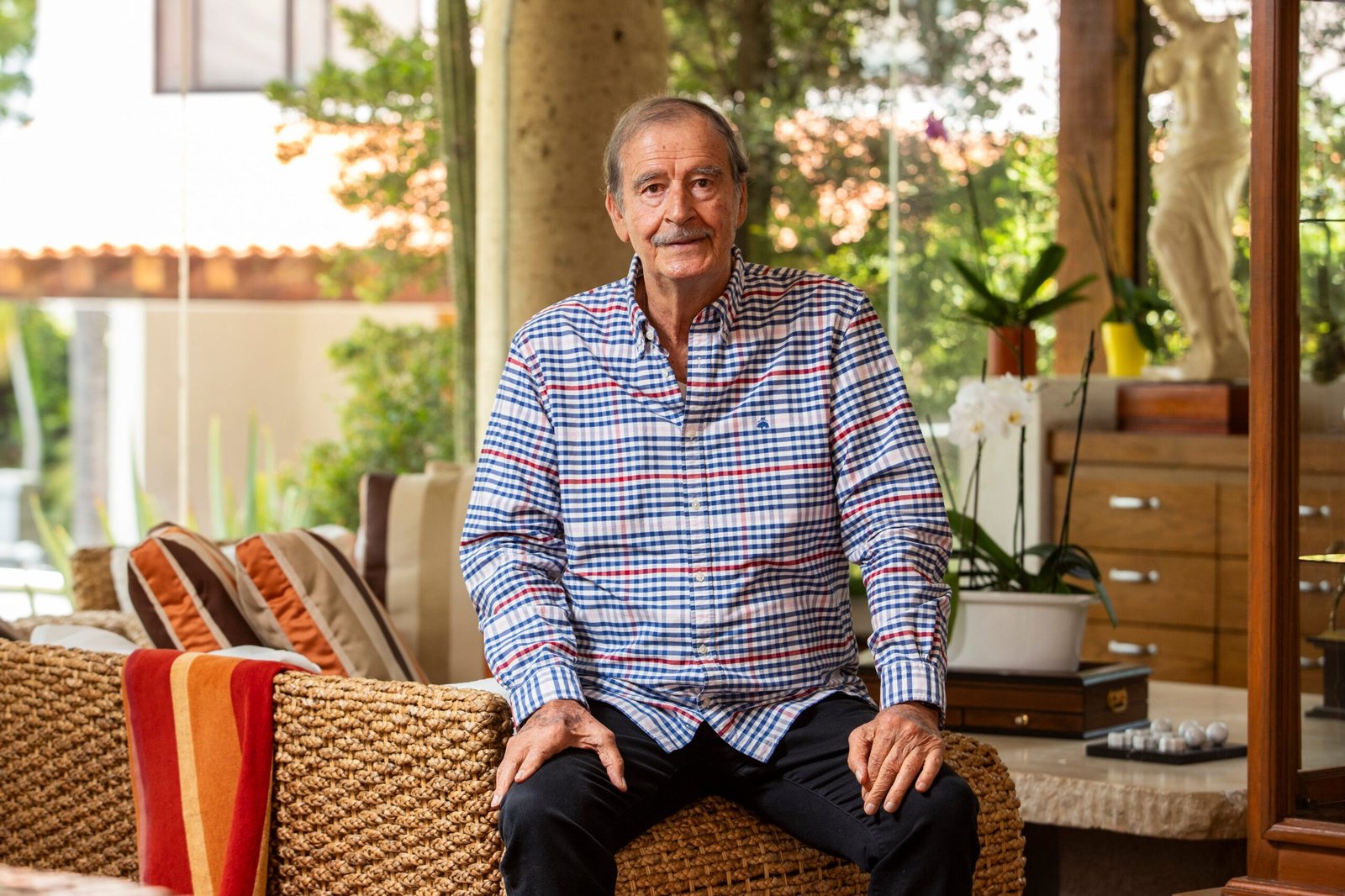 El expresidente mexicano Vicente Fox en su casa en Guanajuato.