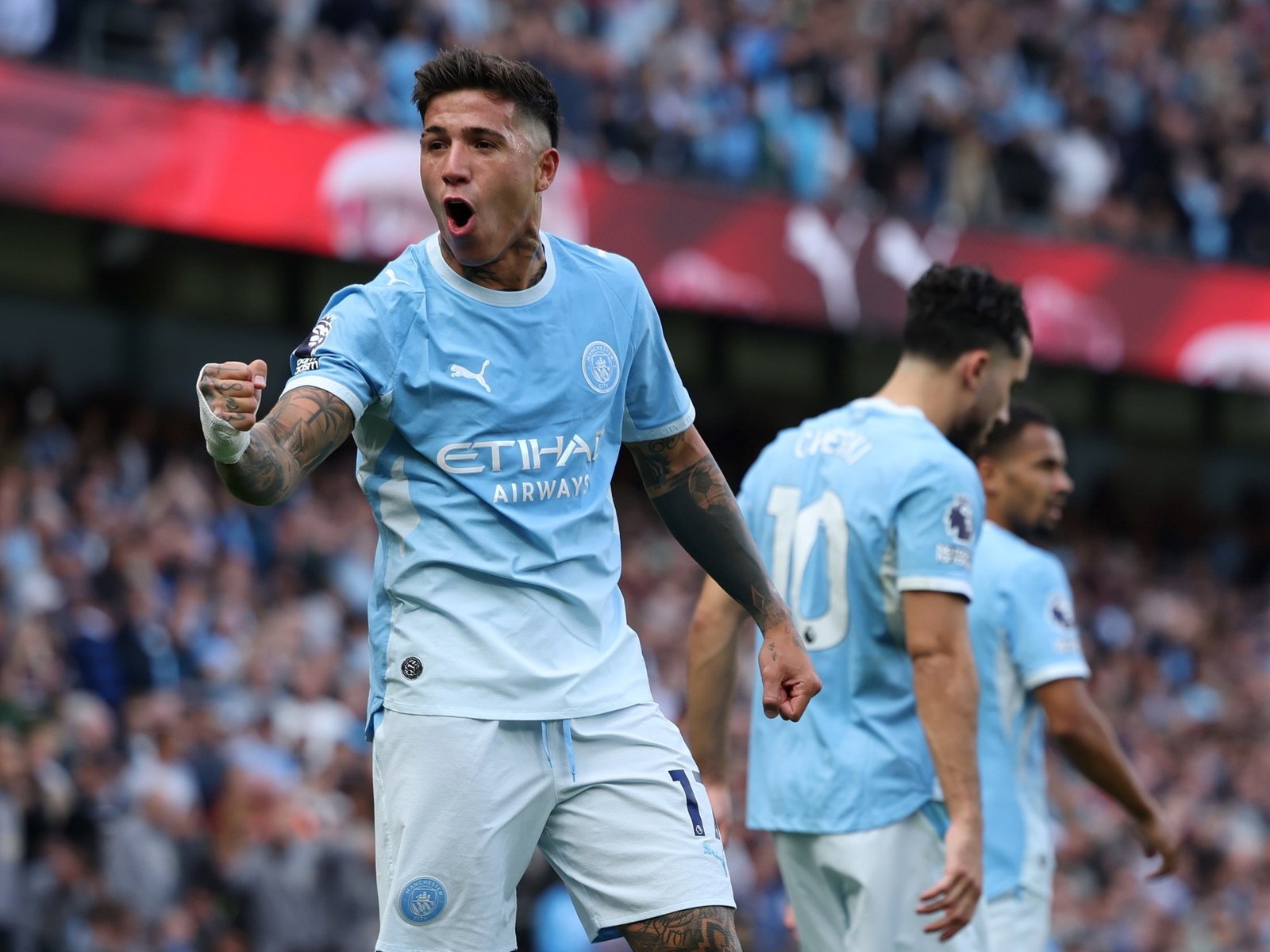 Enzo Fernández engañó a todos para convertir su primer golazo en el Manchester City, en un partido de locos contra Sunderland