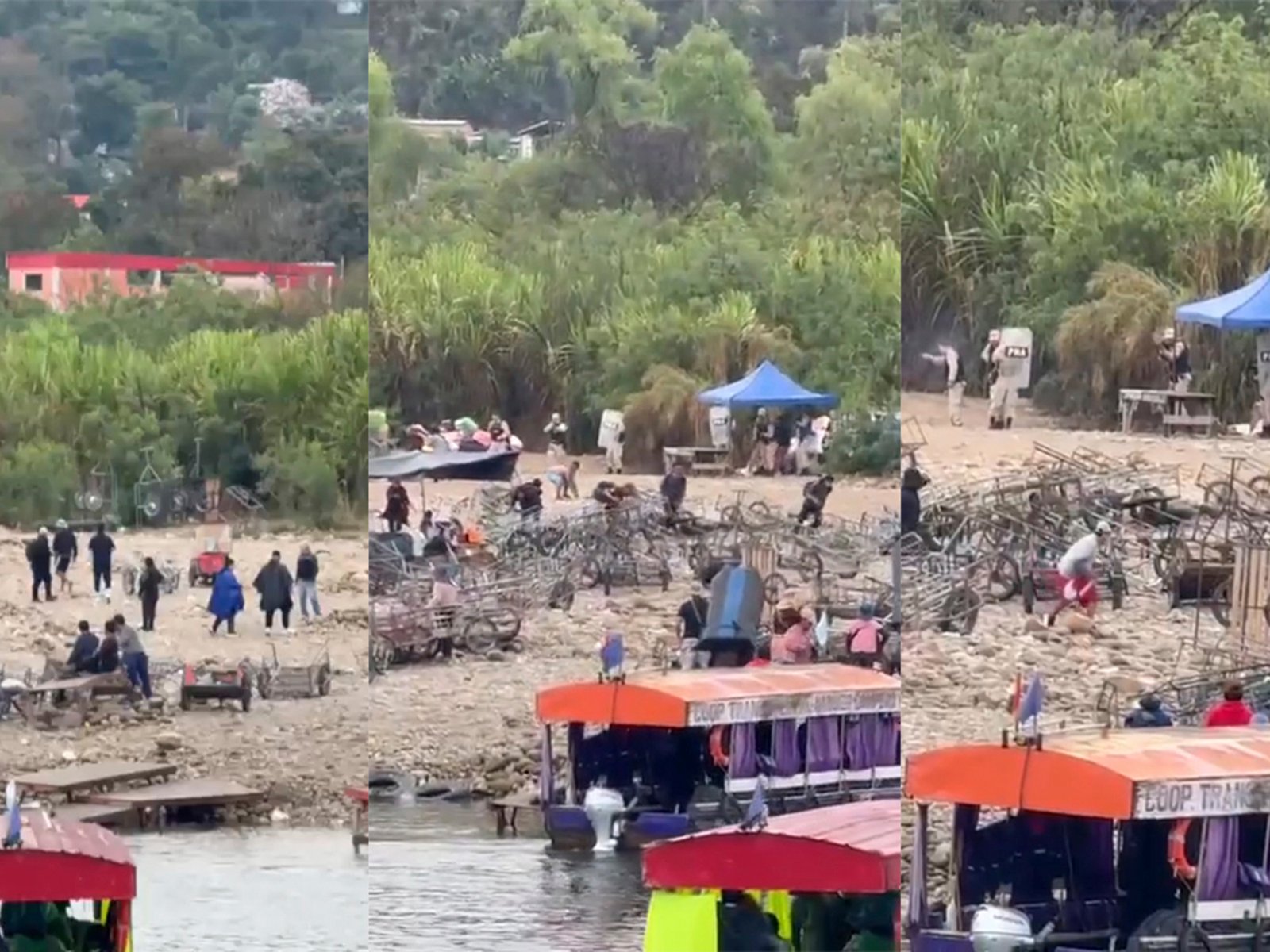 bagayeros y efectivos de la Prefectura se enfrentaron otra vez en Aguas Blancas