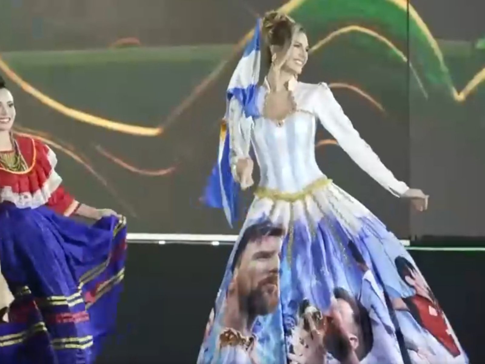 la candidata argentina sorprendió a todos en la final vestida de Messi
