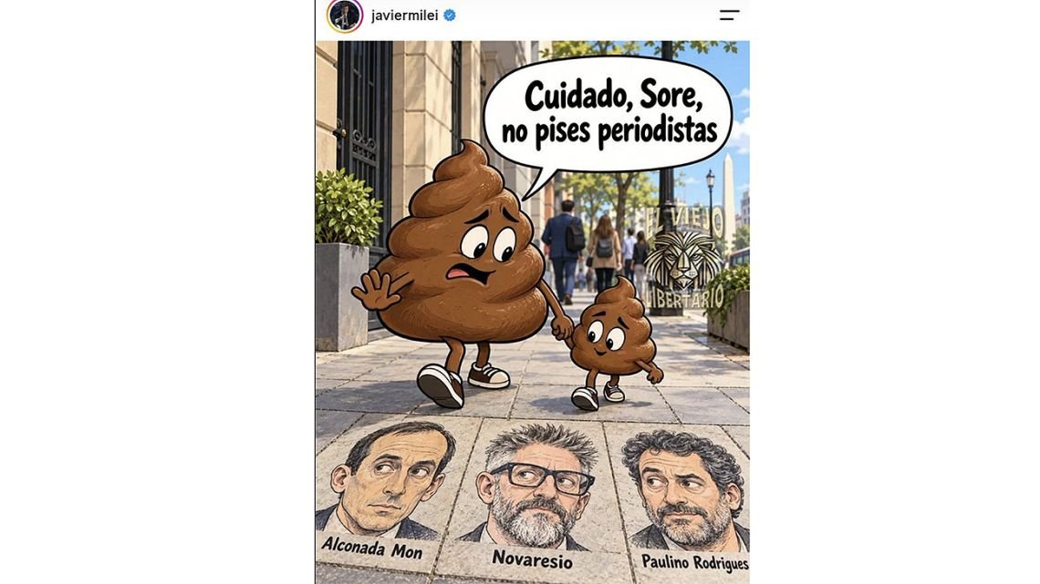 Después de pedir que sean "quemados en la hoguera", Milei le dice a "Sore" que no pise periodistas