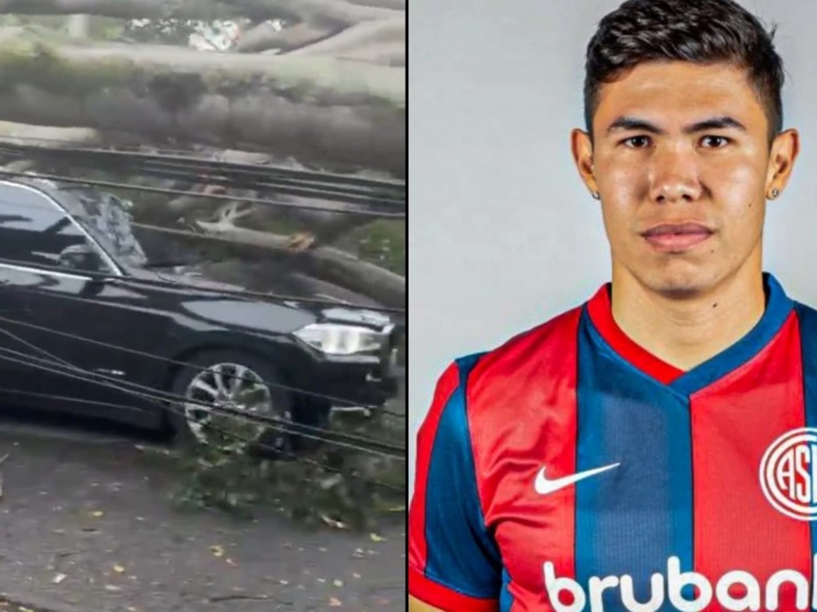 Nicolás Hernández manejaba su camioneta y un árbol gigante se le cayó encima