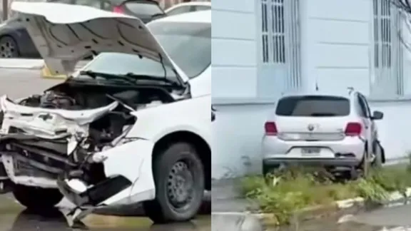 Rawson: fuerte colisión y una conductora terminó en el hospital